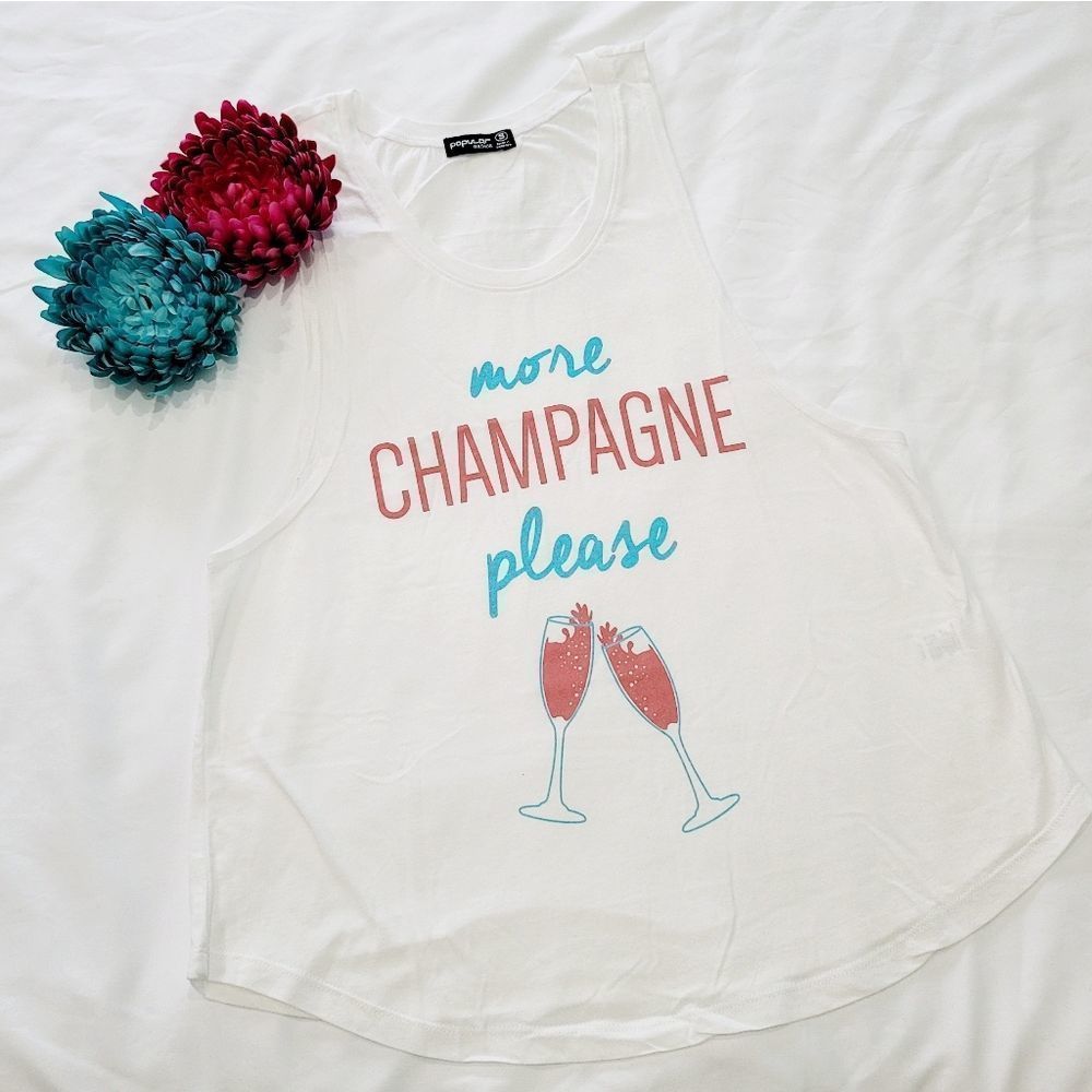 PRICE DROP 🔥 NWOT CHAMPAGNE graphic tank